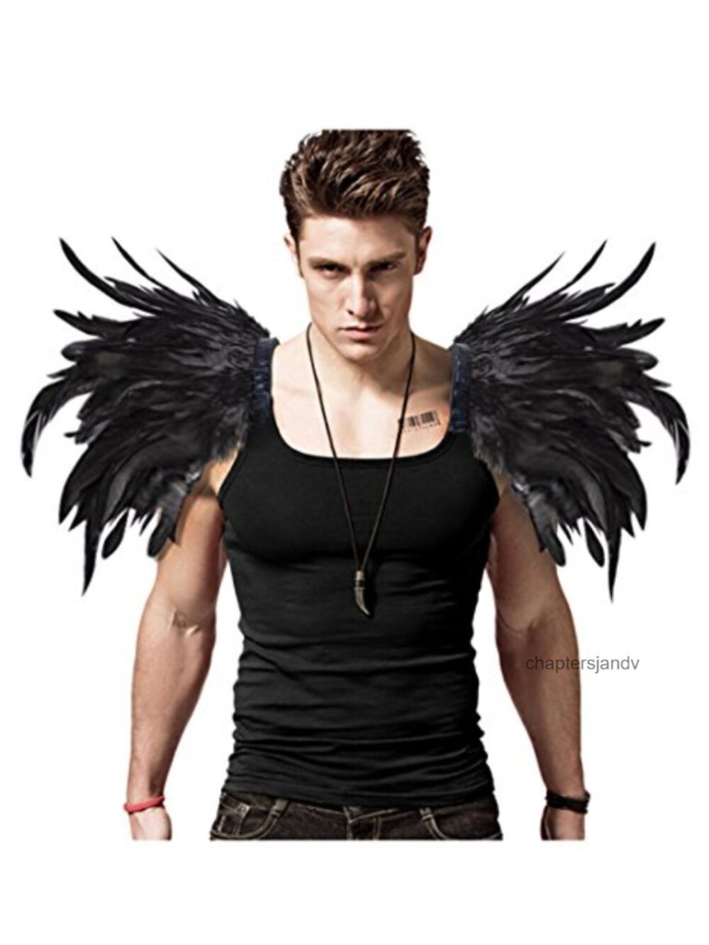 Handmade Rooster Feather Epaulette Shoulder Wings Costume Accessory